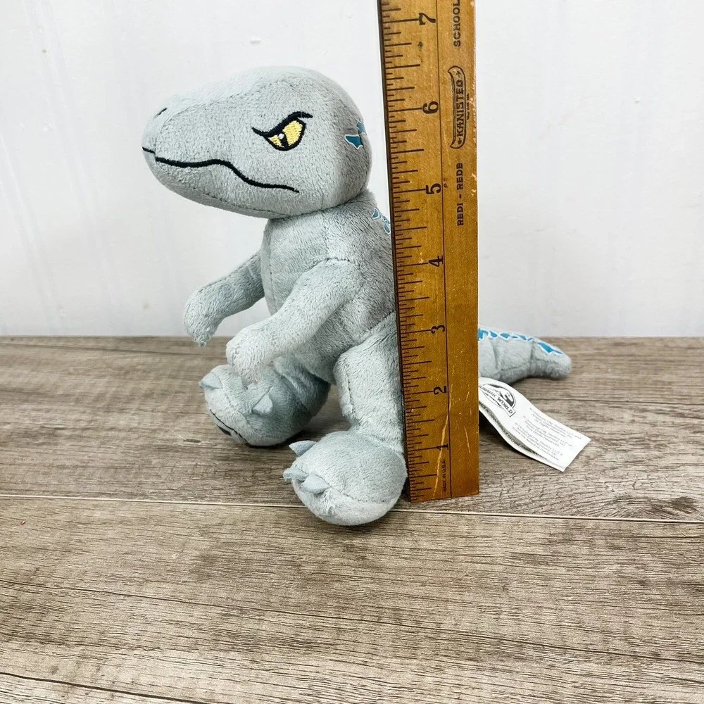 Jurassic World Blue Velociraptor Plush Grey Blue Stripe Dinosaur Toy 7 Inch